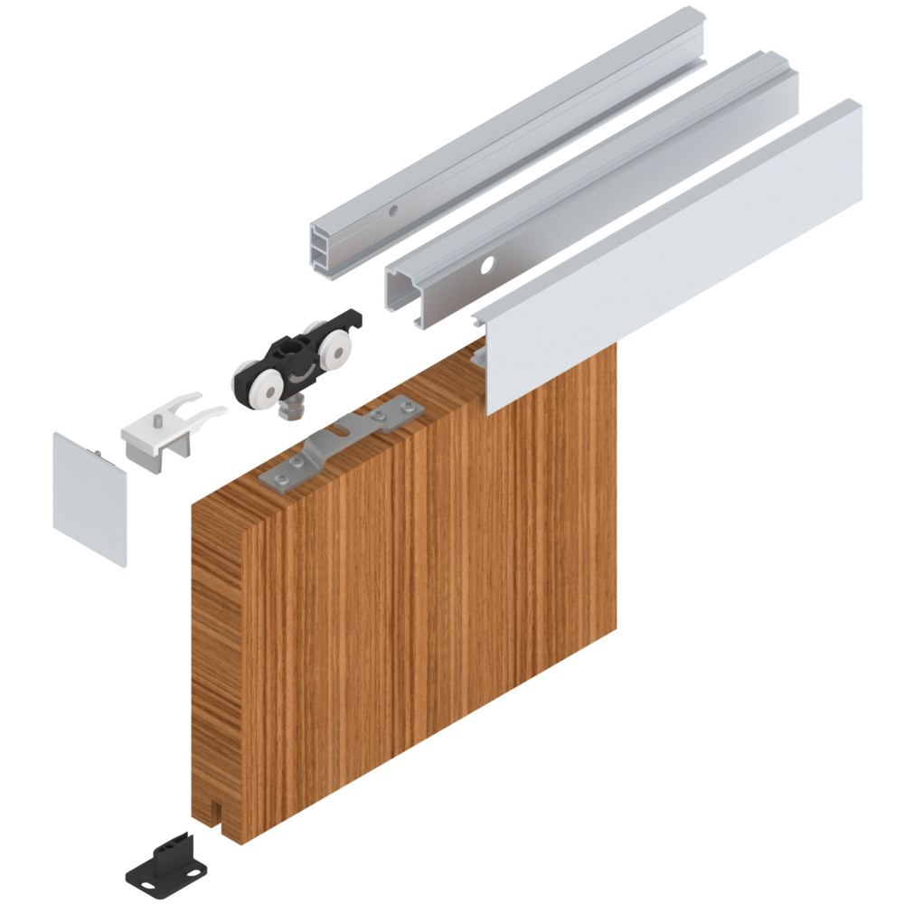 Format Schiebetürbeschlag Comfort für Holztür F9 ohne Einzugsdämpfer -80kg Laufschiene 2500mm 0073143-FORMAT 4317784664851