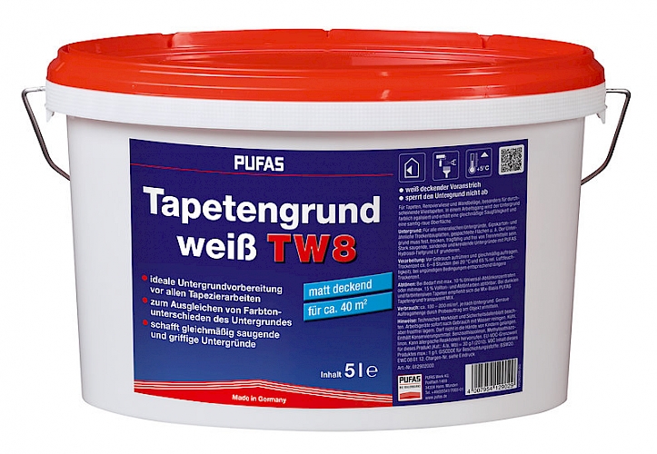 Pufas Tapetengrund Weiss T8 5L