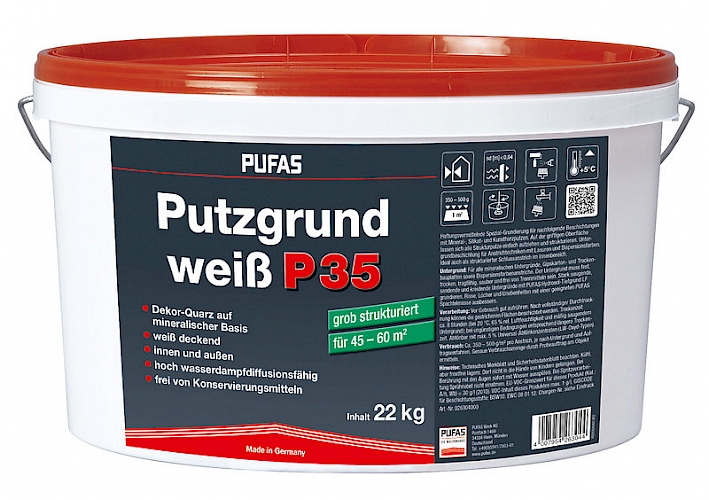 Pufas Putzgrund Weiß P 35 Grob 22kg