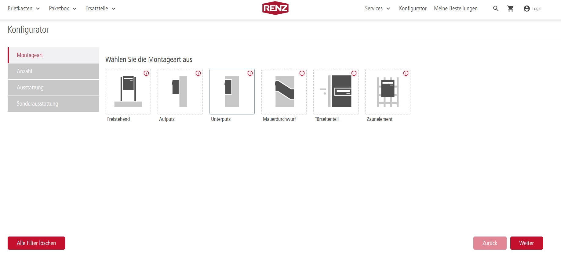 RENZ Group – Briefkastenkonfigurator