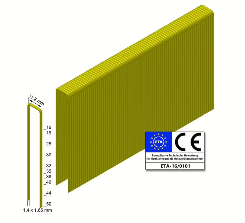 Prebena Heftklammern Z50CSVHA-ETA Pk=9500St stark verzinkt geharzt ETA=Europäische Technische Bauzulassung