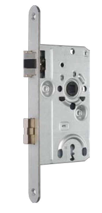 Format Einsteckschloss Kl.2 F+R Metall BB rechts 55/72/8 20mm abger. mit Flüsterkomf. Edelstahl matt 4317784618908