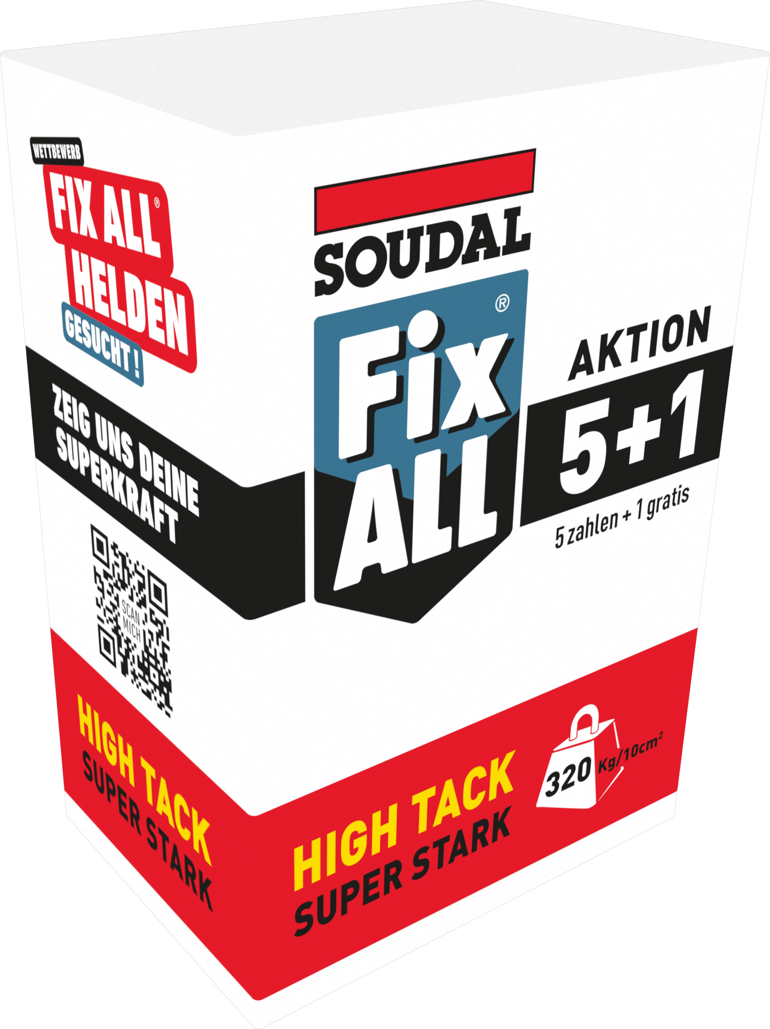 Soudal Fix All Pack 5+1 High Tack, weiß 420g superstark Kleb- + Dichtstoff auf Hybrid Polymerbasis 175761