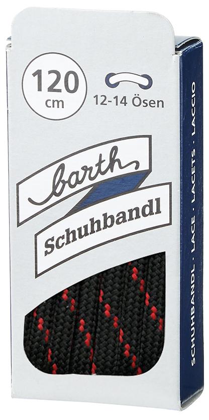 Schnürsenkel, 120 cm, rund, schwarz-rot