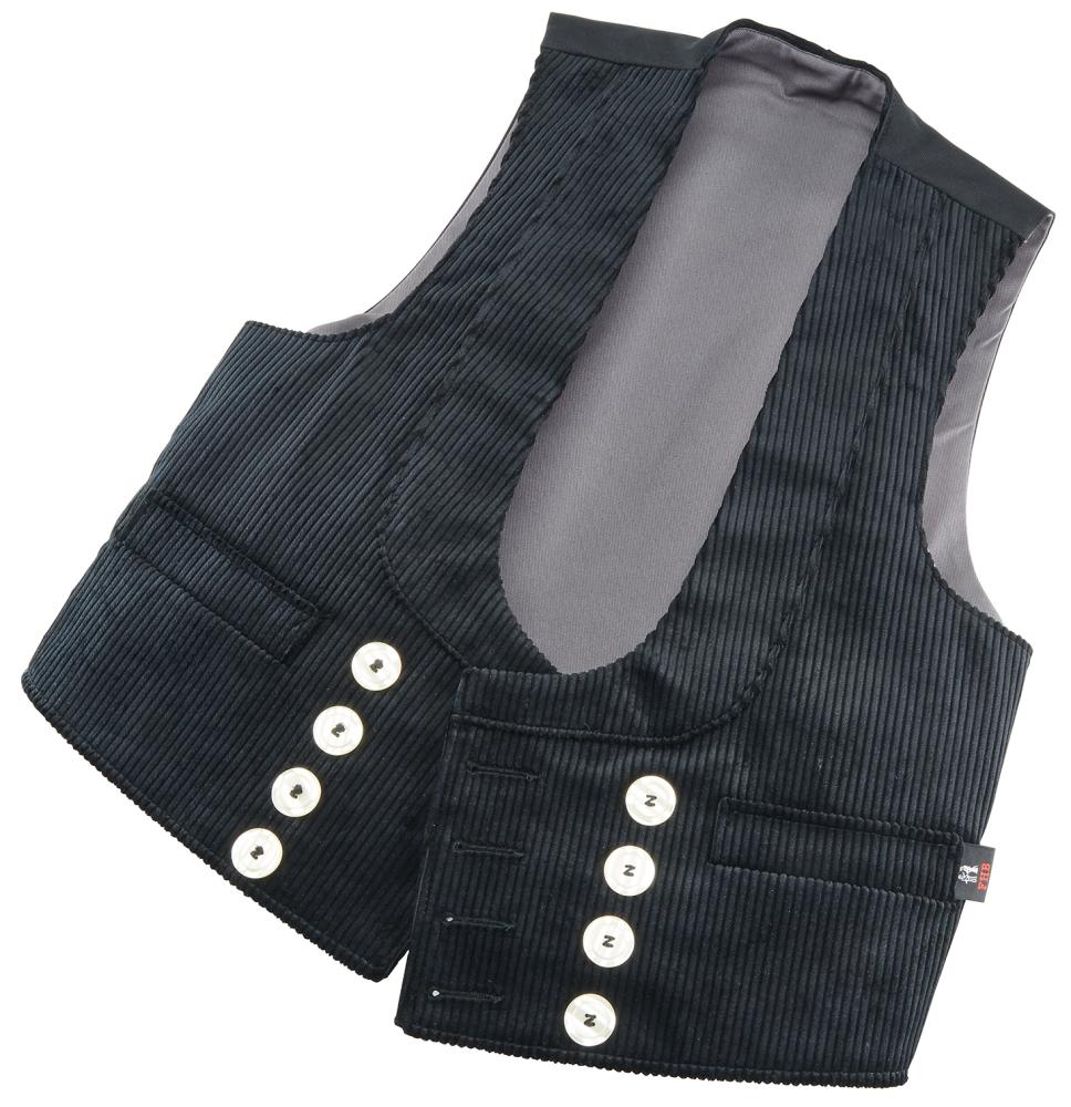 Zunftweste Heiner, Trenkercord, schwarz, Gr.52 FHB
