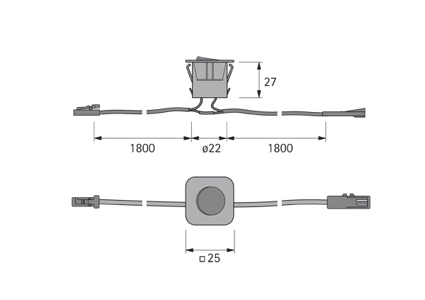 Format LED Einbauwippschalter 77048100