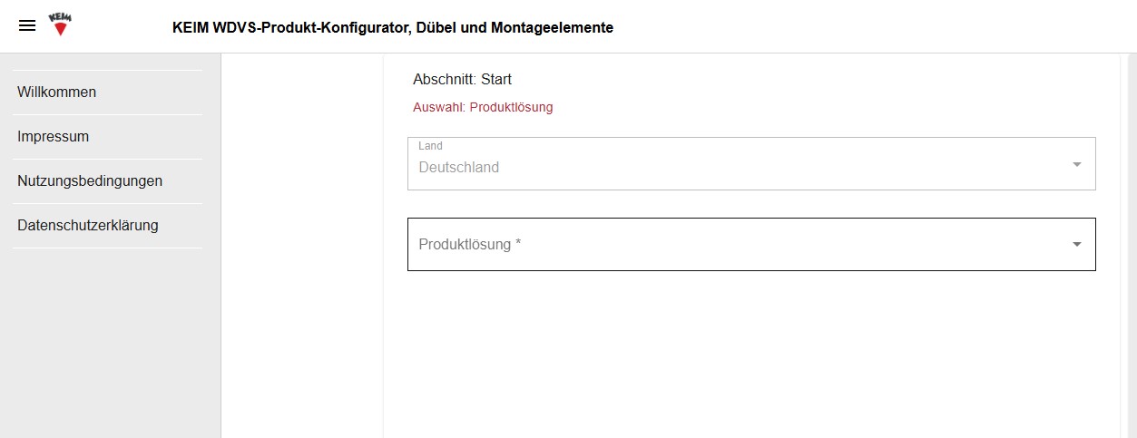 KEIM – Dübelkonfigurator